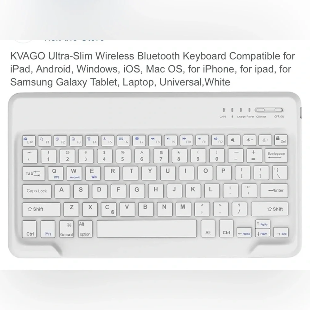 White Wireless Bluetooth Keyboard
